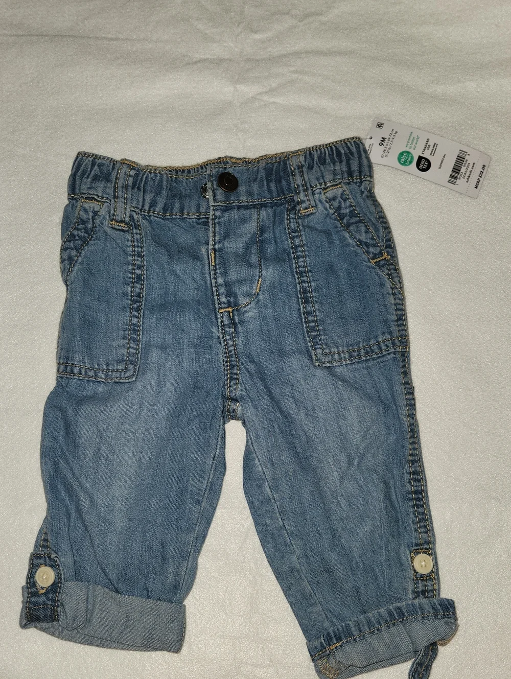 Baby Blue Denim Pull-On Pants